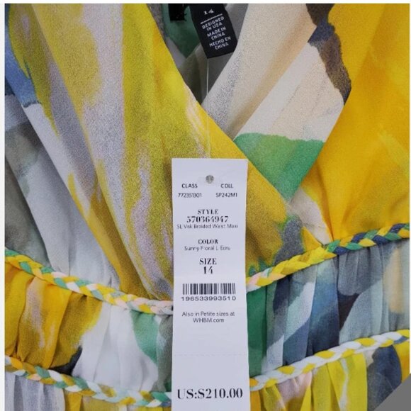 NWT White House Black Market Sleeveless V-Neck Braided Waist Maxi Dress NWT - Picture 3 of 10